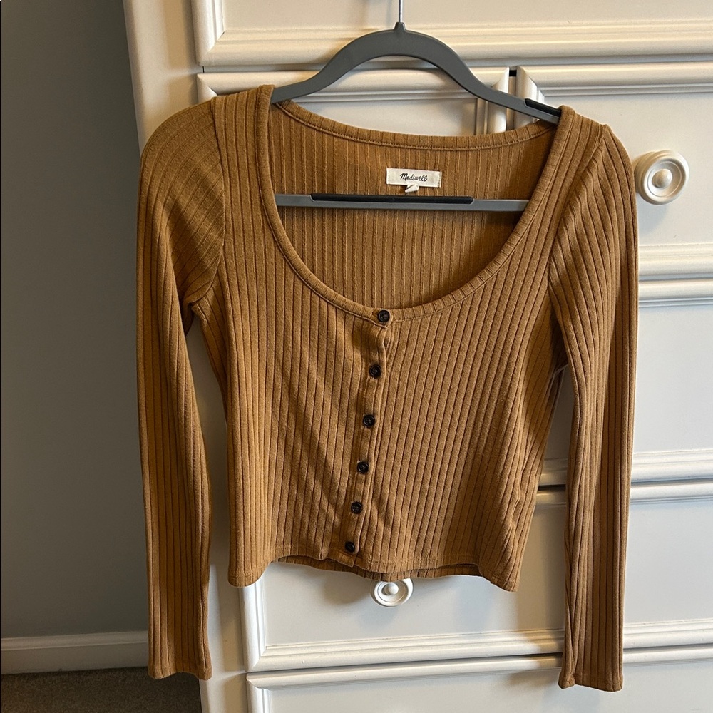 Madewell Ribbed Camel Button-Down Shirt